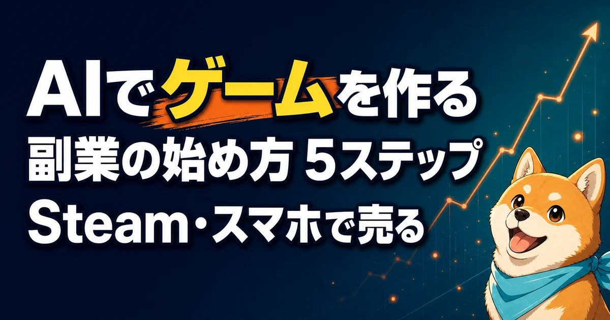 AIでゲームを作る 副業の始め方 5ステップ Steam・スマホで売る
